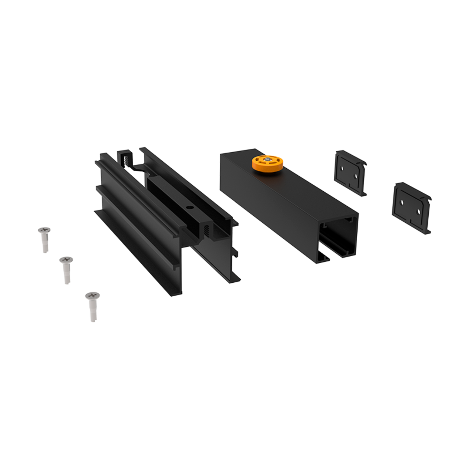 Profielset FT + Star rail de roulement entre mur et faux plafond 2m noir mat